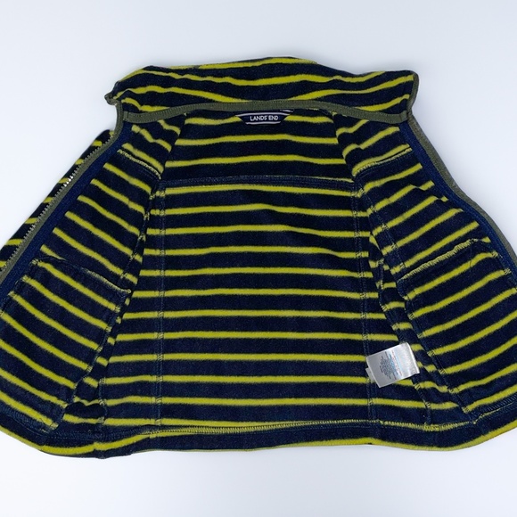 Lands' End | Striped Kids Fleece Full Zip Jacket | 2T‎ - Picture 3 of 4